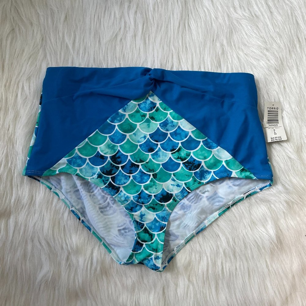 Torrid Blue Mermaid High Waist Knot 0X New with Tags
